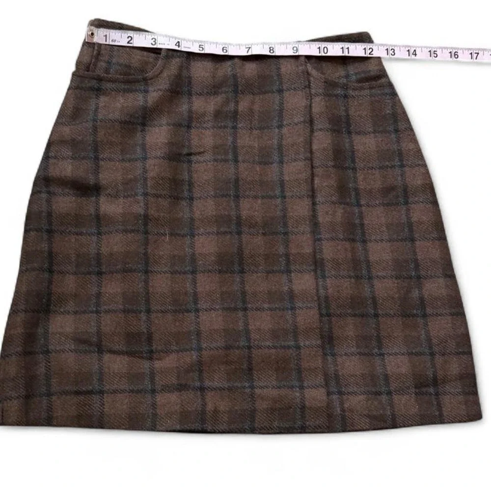 Vintage 90s Tracy Evans Brown Plaid Mini Skirt, Women's Size 3